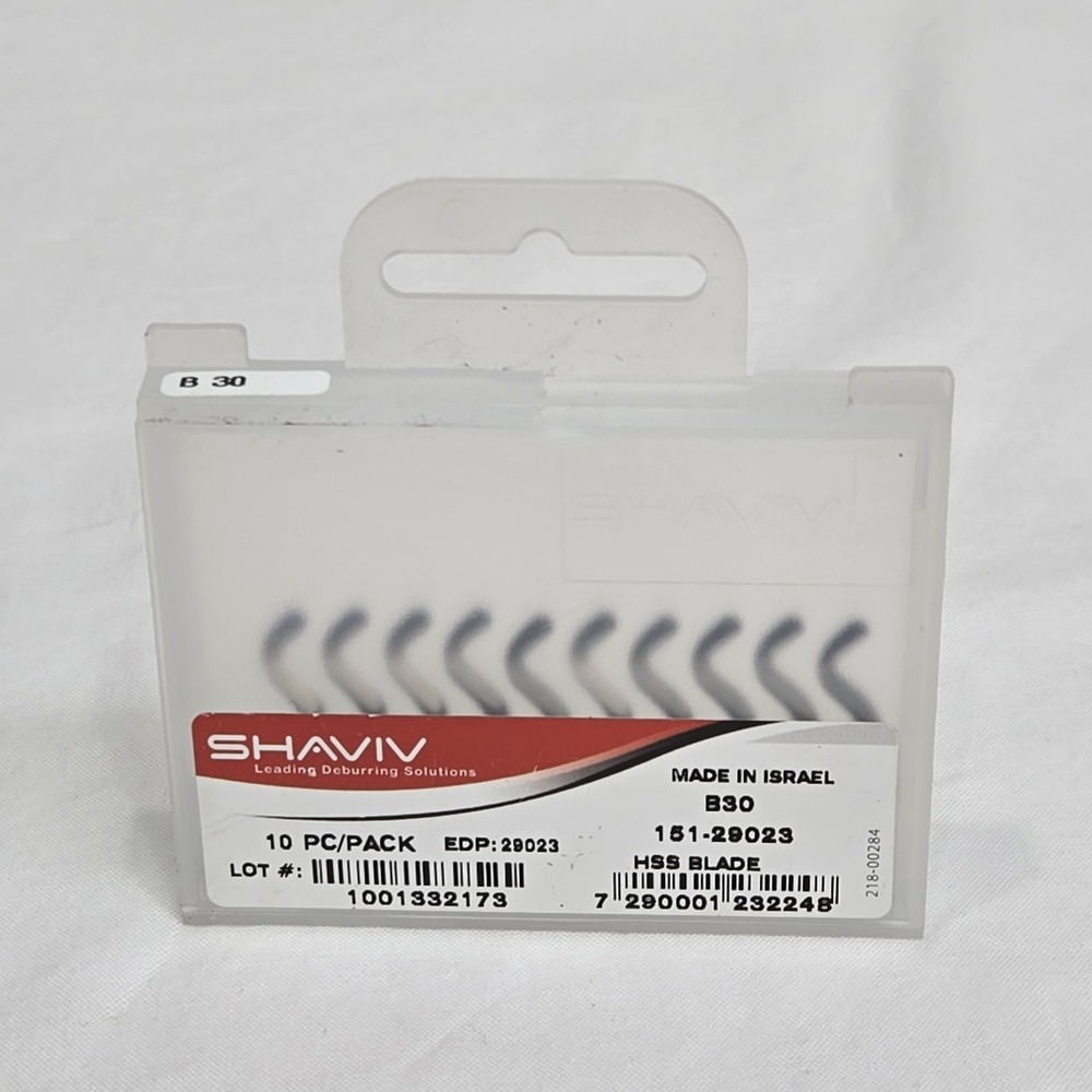 Shaviv 29023 10pcs B30 HSS Hooked Deburring Blade for Steels,Plastic,Copper, etc